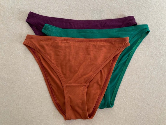 3 Pack Natural Underwear High Cut Panty Unisex Style Eco