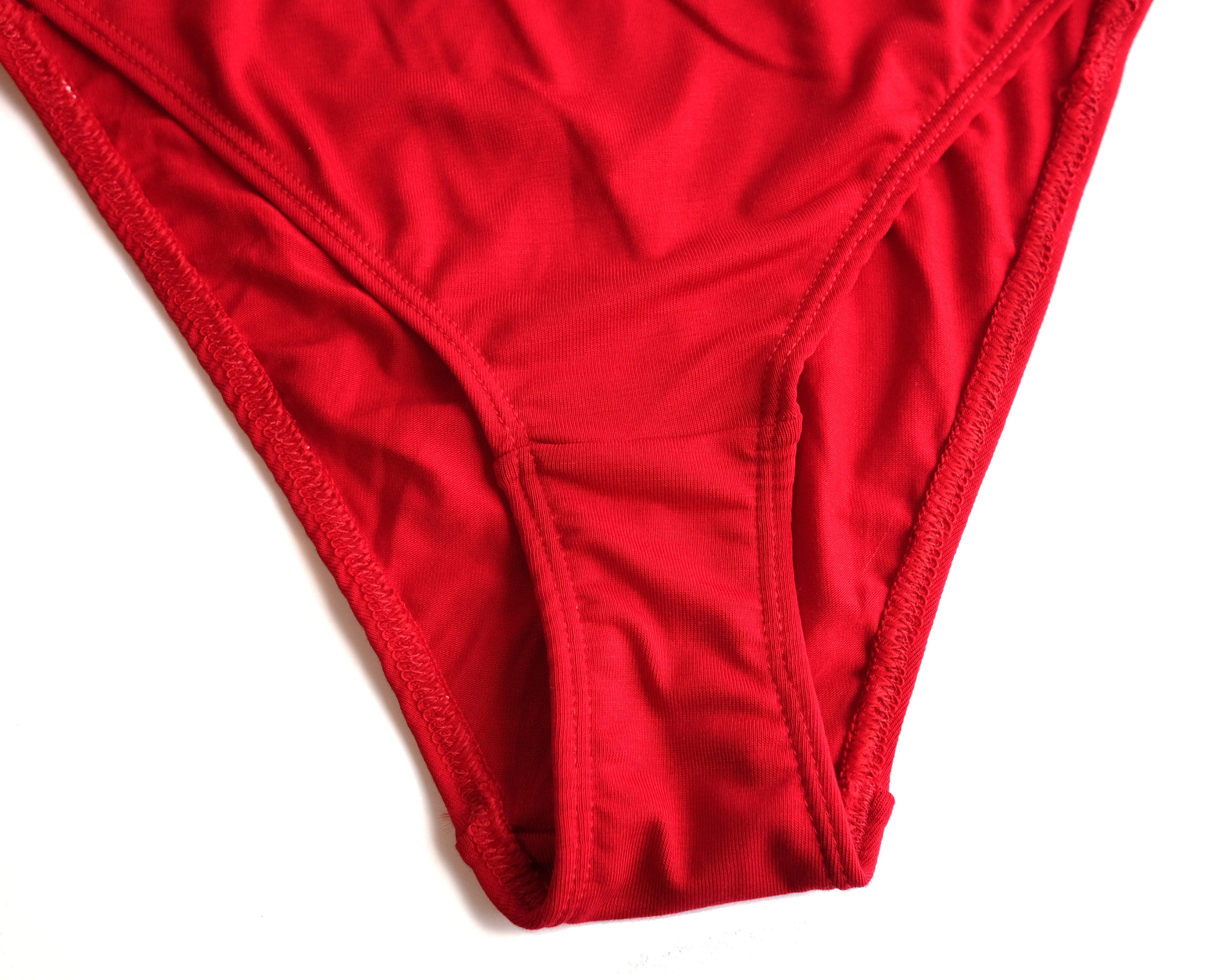 Classic Red Panties High French Cut Etsy
