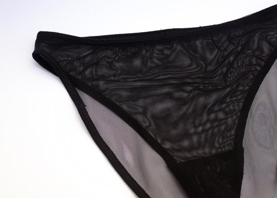 Sheer Mesh High-cut Panty Underwear Black Classic French Cut See