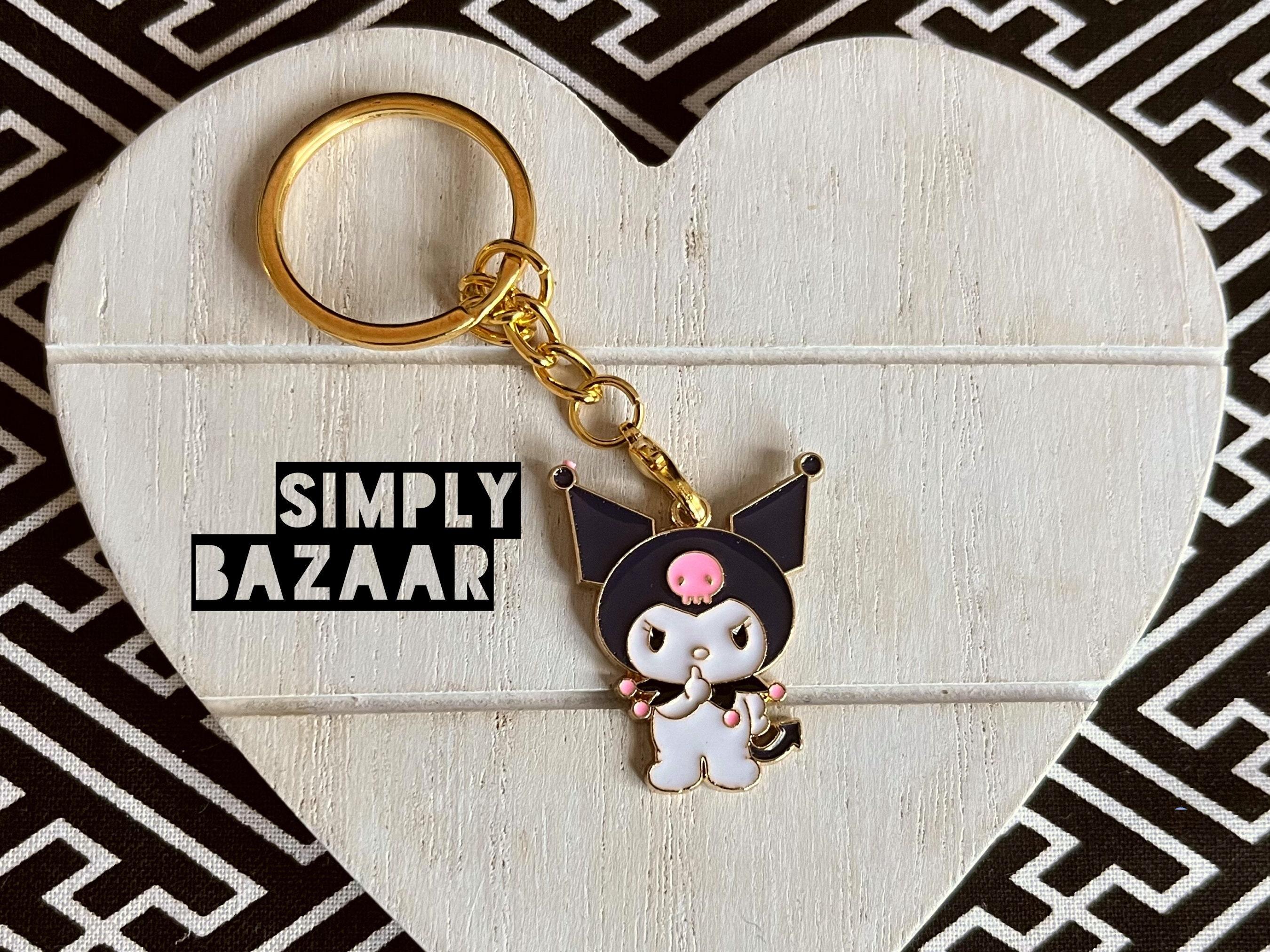 Kawaii Kitty. Black Bunny Anime Keychain Birthday Surprise - Etsy Kawaii Kitty. Black Bunny Anime Keychain Birthday Surprise - Etsy