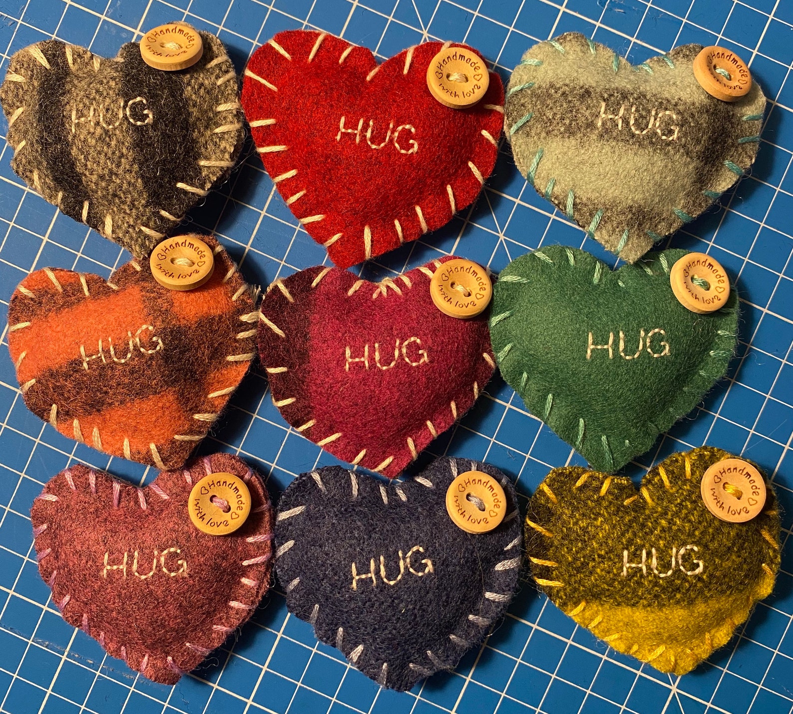 Pocket Hug Handmade Hand Sewn Miss You Love You Etsy