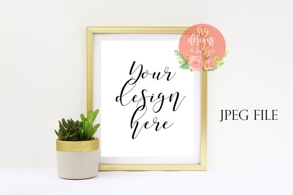 Download Styled Gold Frame Mockup Succulent Mockup Frame Modern Etsy