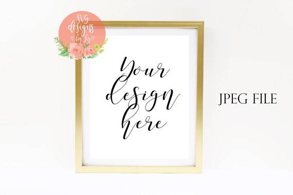 Styled Gold Frame Mockup Mockup Frame Modern Mockups Styled Etsy