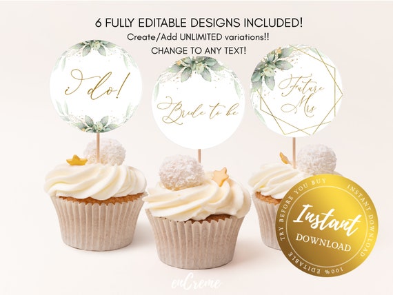Greenery Cupcake Printable