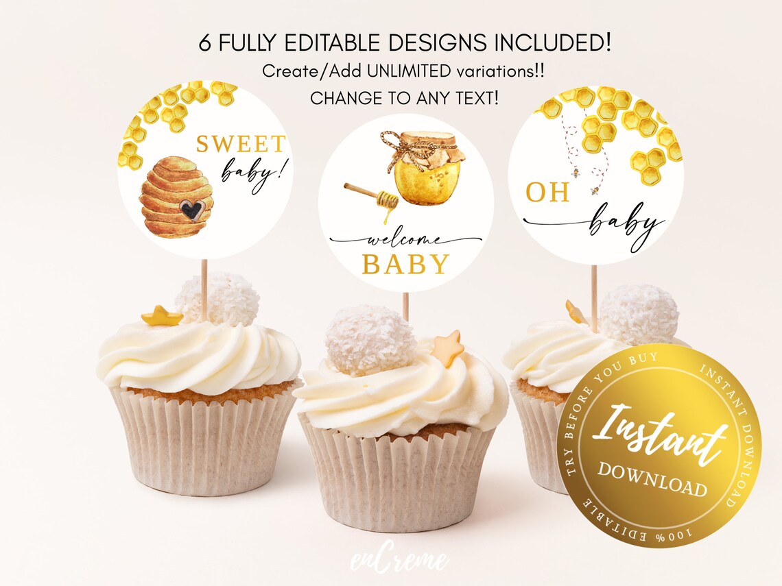 Editable Baby Shower Cake Topper Baby Shower Decor Oh Baby - Etsy