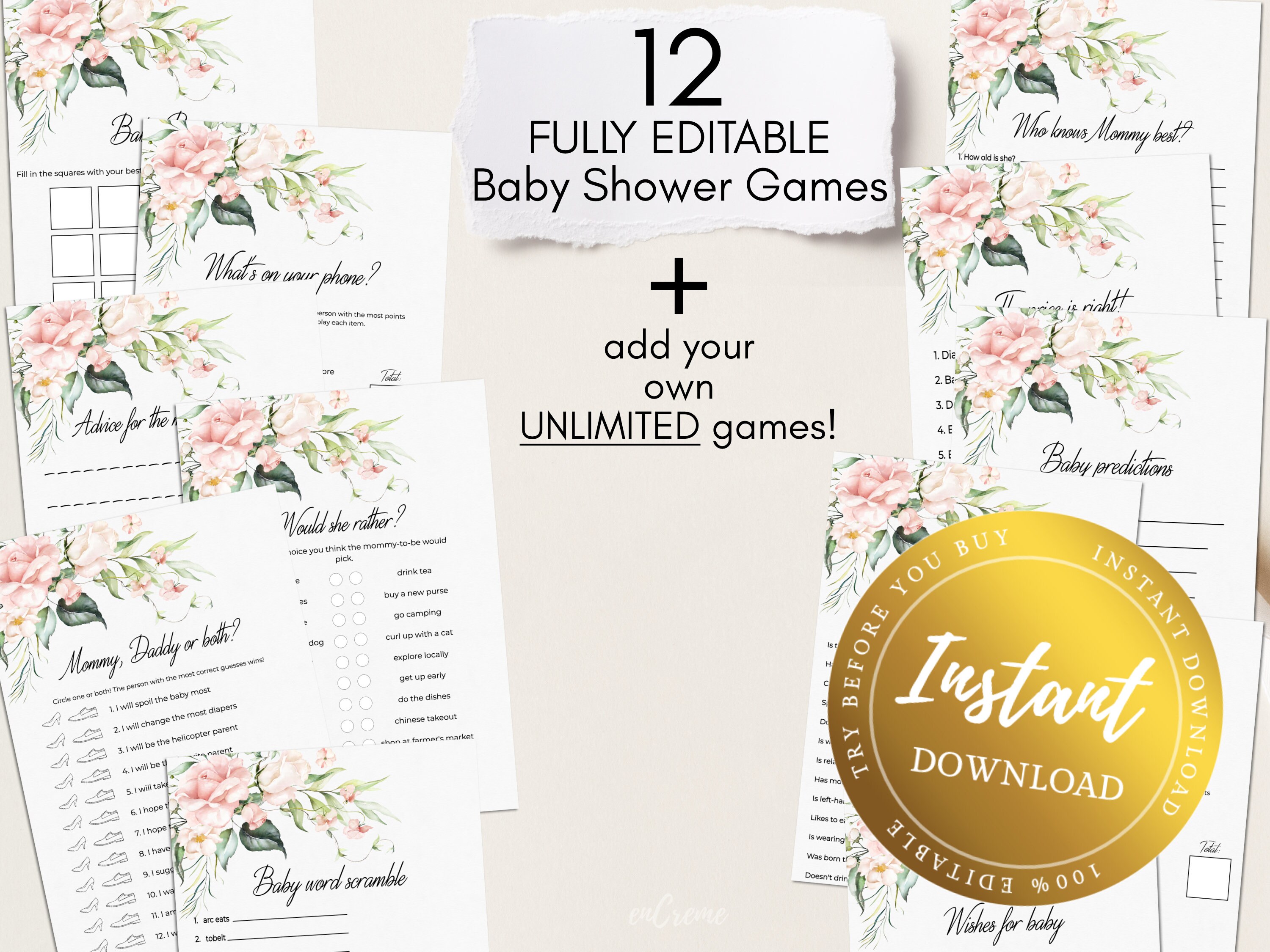 Party Supplies Virtual Baby Games Download Baby Shower Games DIY games