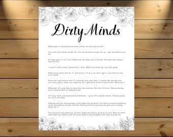Dirty Minds Bachelorette Party Game Printable Bridal - Etsy
