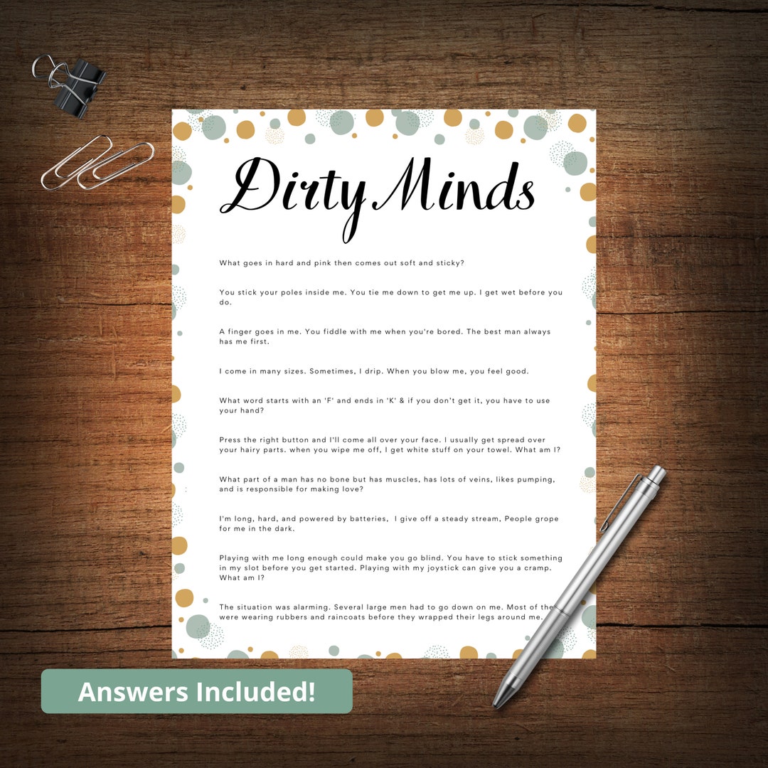 Dirty Minds Game for Bachelorette Party Ladies Night Bridal - Etsy