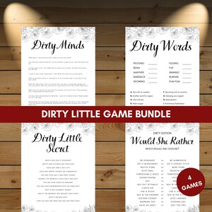 Dirty Minds Game Bundle for Ladies Night, Bachelorette, Bridal Shower, Hen Party, Girls Night | Printable, Download |  Pencil Sketch Flower