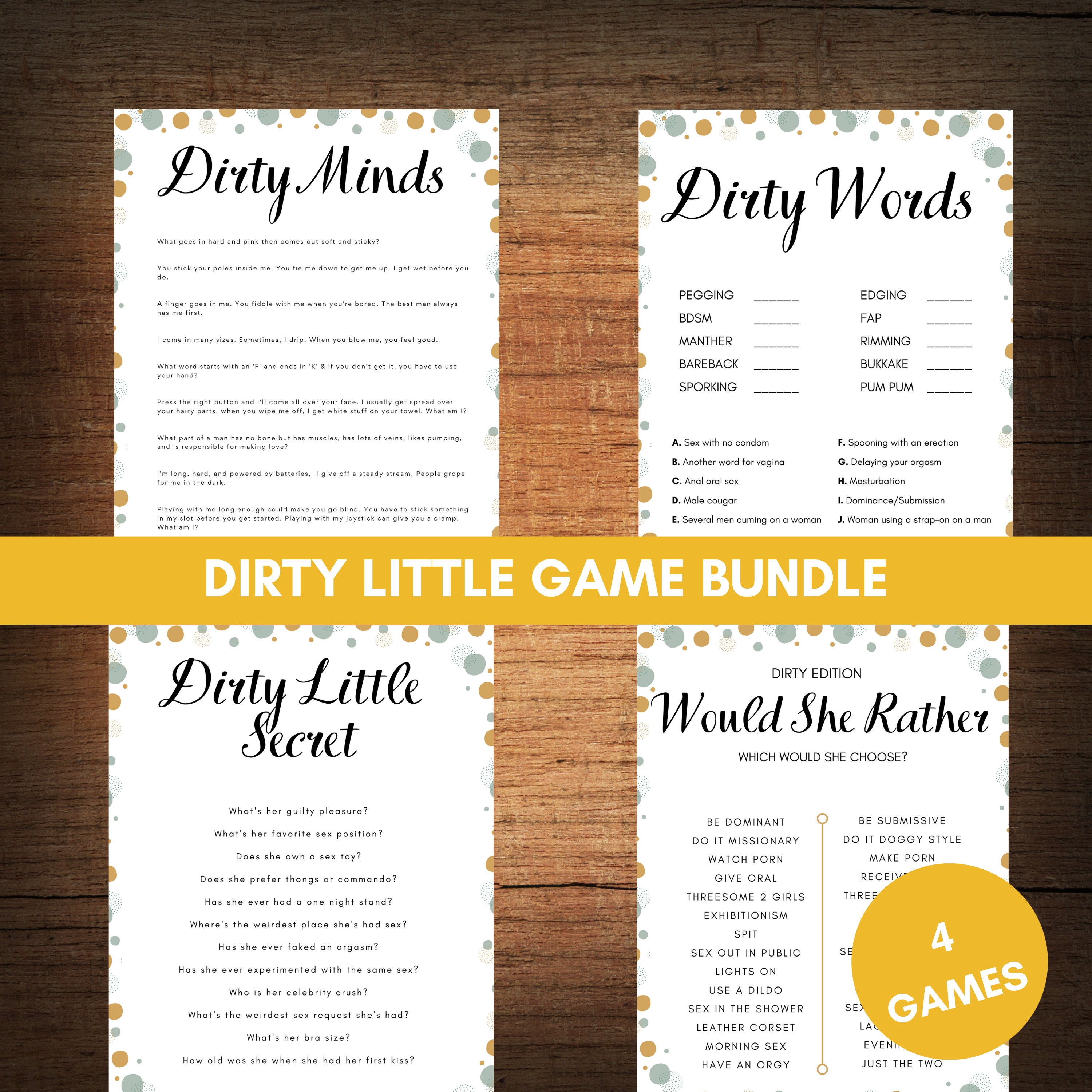 Dirty Minds Game Bundle for Bachelorette Ladies Night Bridal