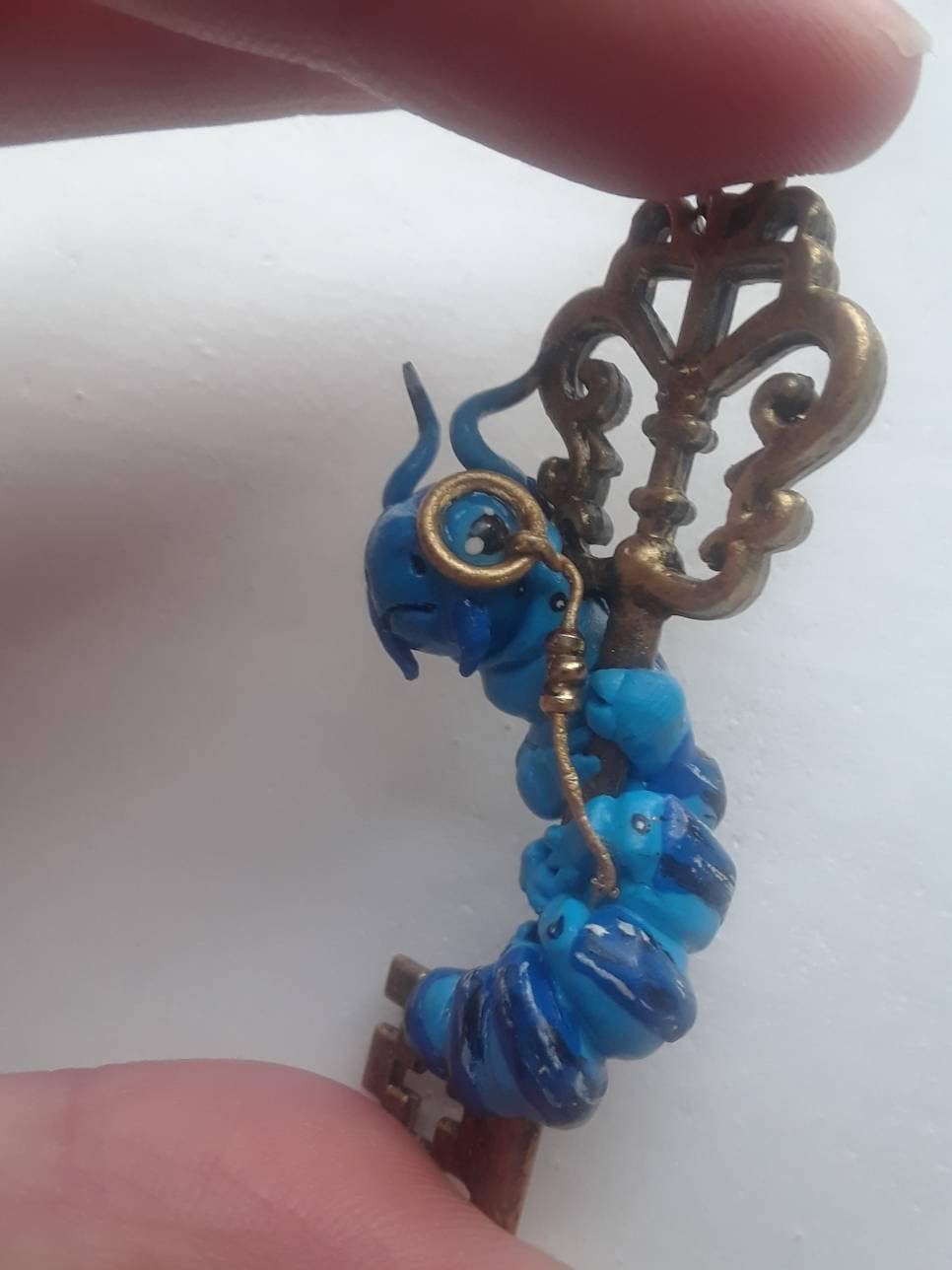 Alice in wonderland, Absolem necklace pendant