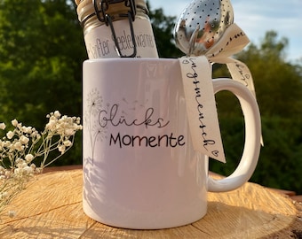 Bedruckte, schlichte Tasse mit Tee-Ei & Tee | Teetasse | Kaffeetasse | Keramiktasse | Geschenk Erwachsene | Geschenkidee | Mitbringsel