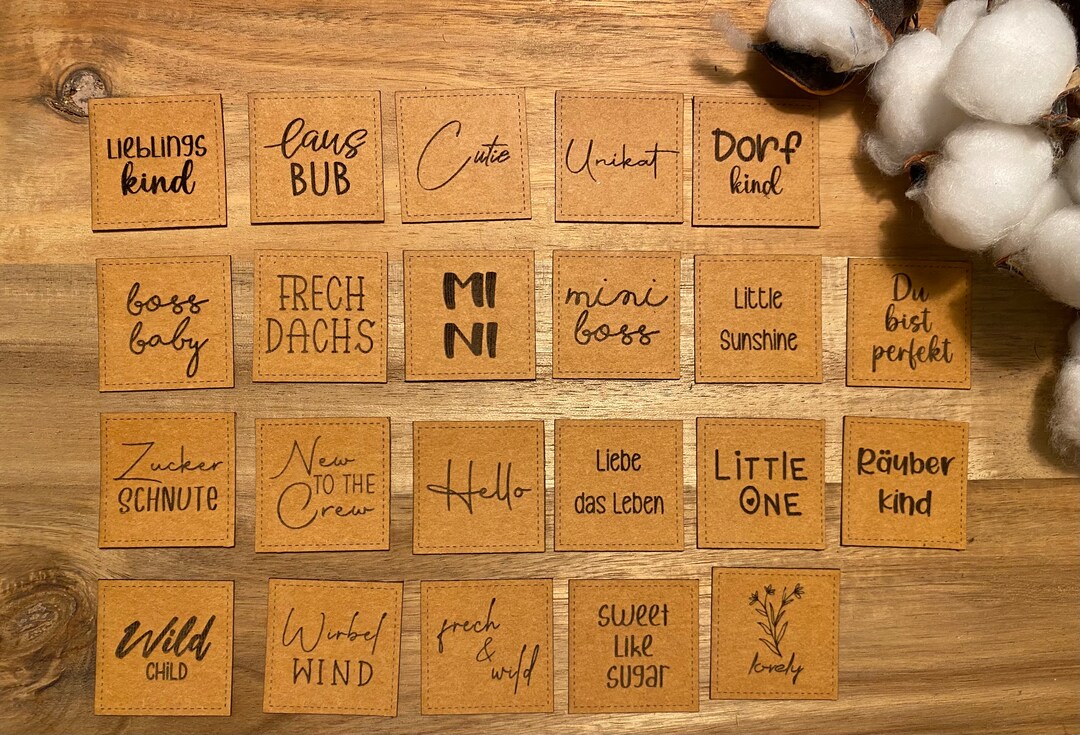 SnapPap Labels hellbraun 40x40 mm , Labels, Aufnäher, Patches ...