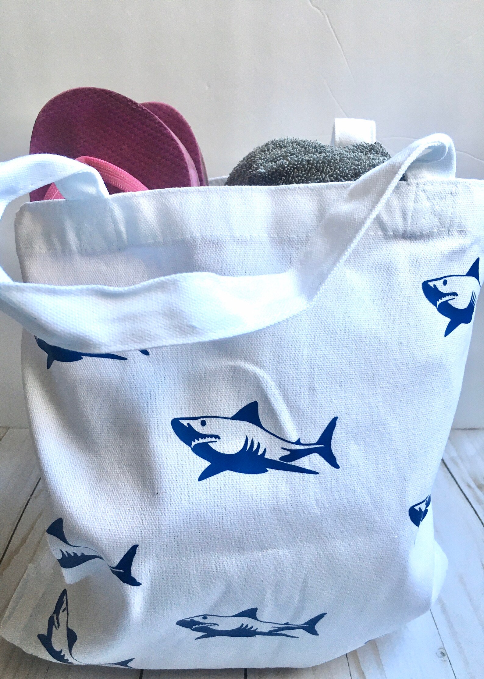 Shark beach bag tote pool bag Summer gift Easter kids Etsy