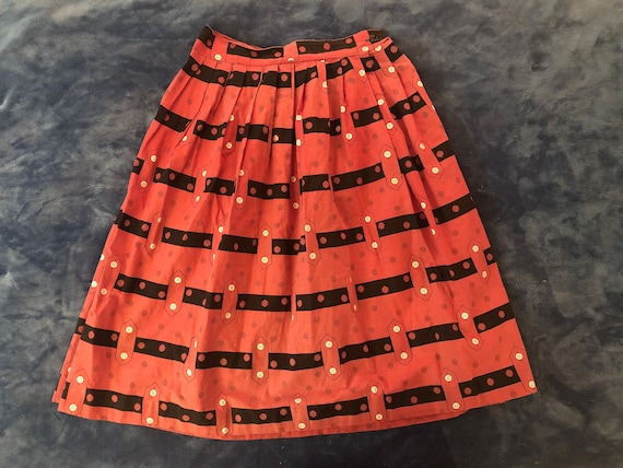 Novelty Print 1950s Skirt | S