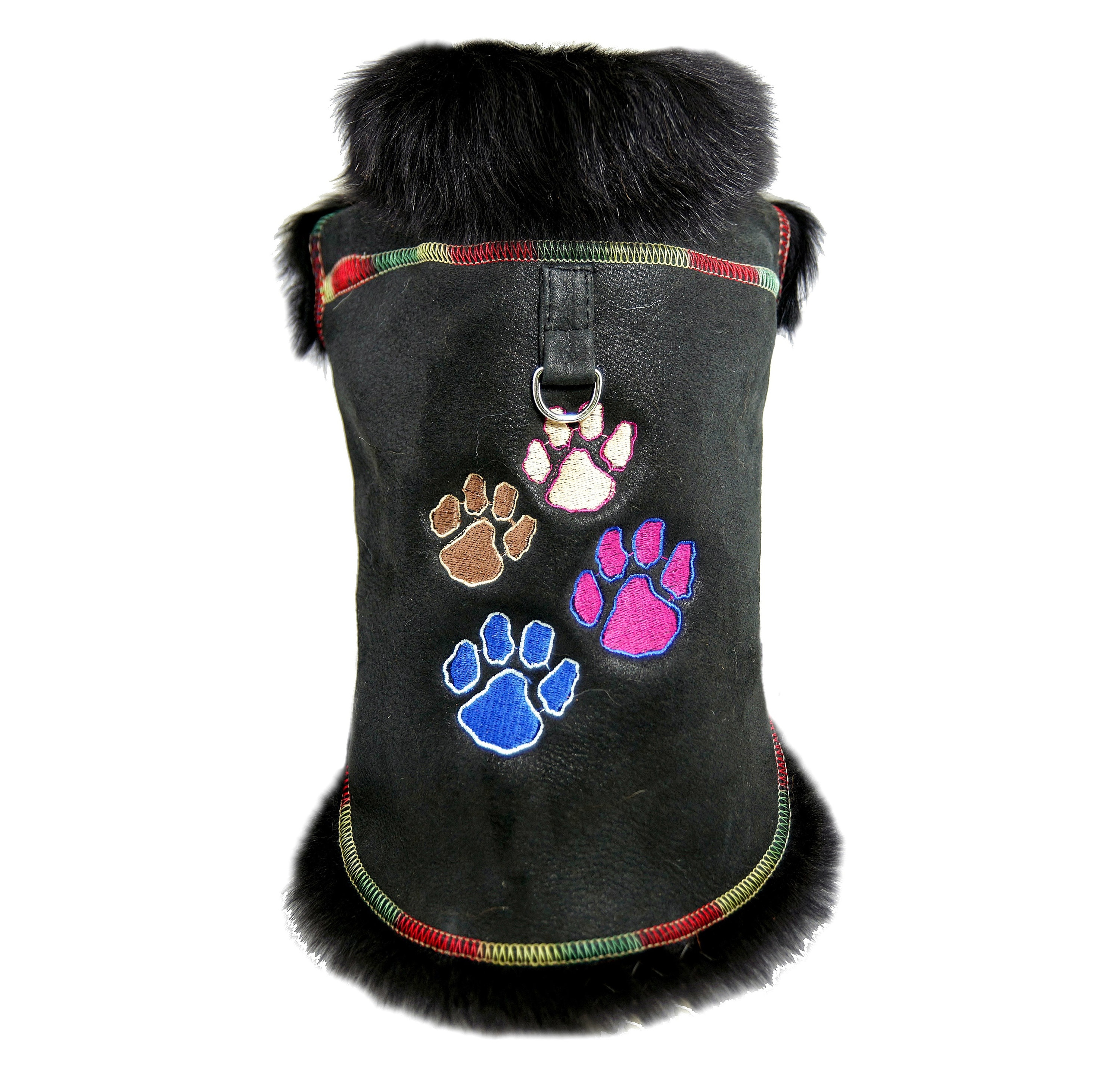 Dx Winter Coat For Dog, Jacket Natural Sheepskin, Lambskin, Genuine Leather, Toscana