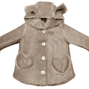 Winter children's Baby natural sheepskin , Lambskin coat , Jacket, genuine lambskin, Leather , parka, short coat, warm coat, fur,