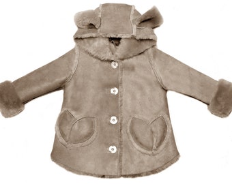 Winter Children s Baby Natural Sheepskin Lambskin Coat Jacket