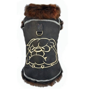 DX Winter coat for dog, jacket natural sheepskin, lambskin, genuine leather , toscana