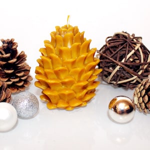 100% Pure & Natural Beeswax Candles , tree cone,  Candle, Bees, Wax, organic, Christmas, handmade, honey