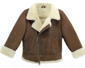 Winter children's Baby natural sheepskin , Lambskin Biker Jacket, genuine lambskin, Leather , parkaboy, girl jacket warm, fur,
