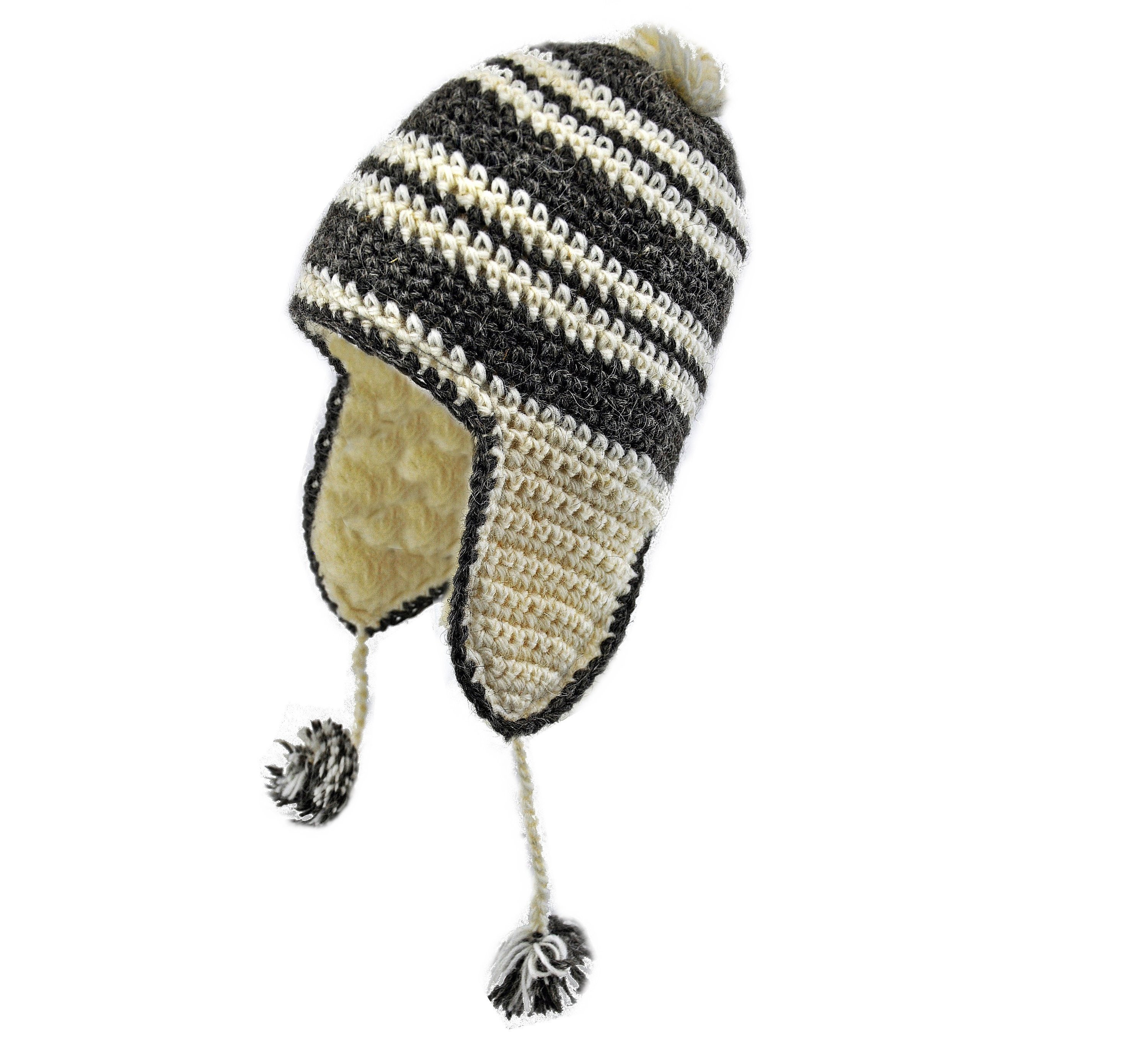 DX Women's/ Men's - Sheep Wool Earflaps Hat , Cap, Genuine