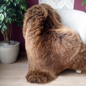 DX Sheepskin, Lammbskin , fur, leather product 100% natural hell brown !!!!