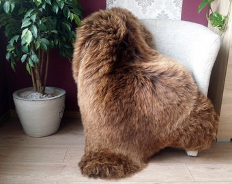 DX Sheepskin, Lammbskin , fur, leather product 100% natural hell brown !!!!