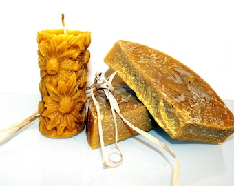 100% Pure & Natural Beeswax Candles , Sunflowers,  Candle, Bees, Wax, organic, Christmas, handmade, honey, flower, flowers candle