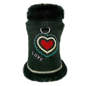 DX Winter coat for dog, jacket natural sheepskin, lambskin, genuine leather , toscana