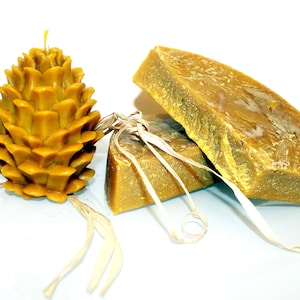 100% Pure & Natural Beeswax Candles , tree cone,  Candle, Bees, Wax, organic, Christmas, handmade, honey