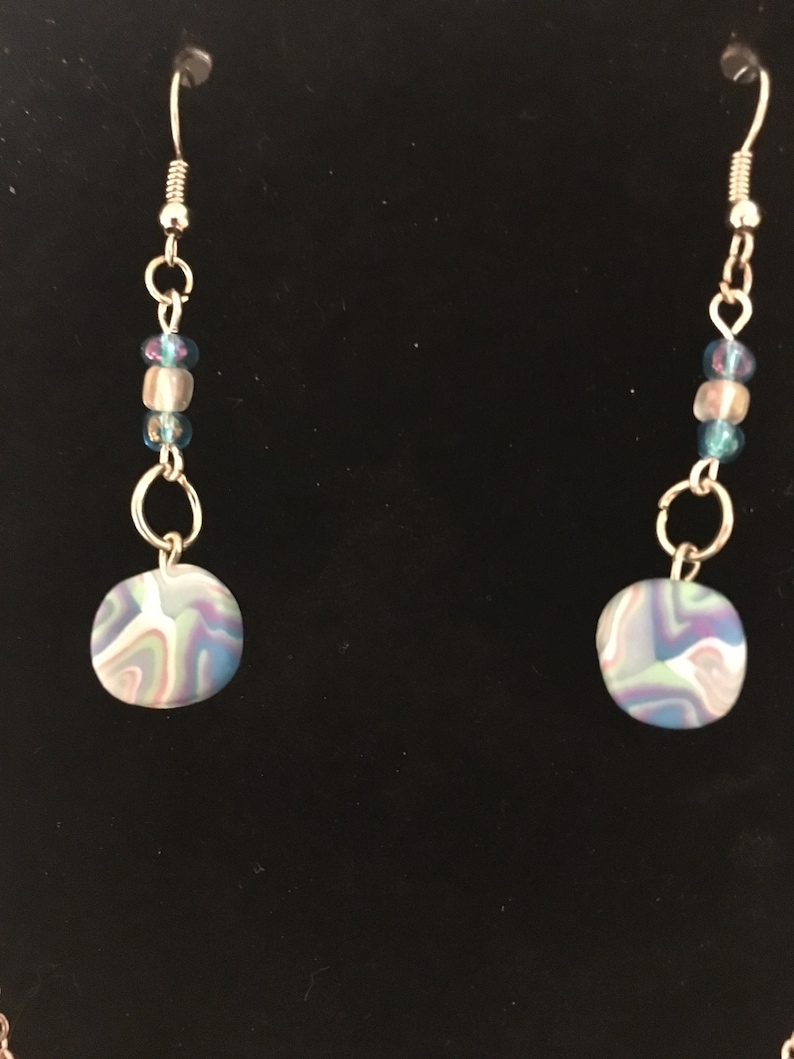 Teal and Blue Necklace and Earring Set