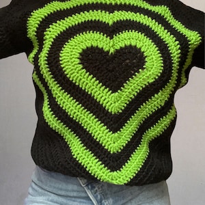 Handmade crochet heart sweater