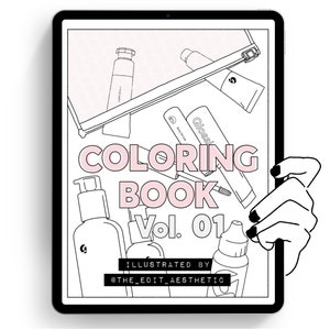 Glossier Girl Pdf Coloring Book Aesthetic Digital Coloring Etsy