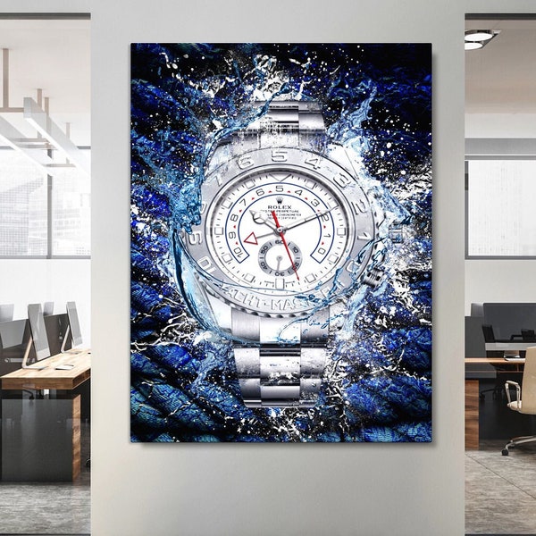 Rolex Yachtmaster Silver II - Canvas wall art, Wall prints, Framed wall art, Canvas print, Extra large canvas wall art, Home office decor
