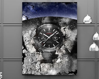 Omega Speedmaster XIV - Luxury Watch Artwork, Canvas Wall Art, Modern Wall Art, Watch Poster, Custom Canvas Prints, Watch Art