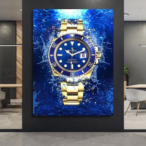 Rolex Submariner Gold XIV - Luxury Watch Artwork, Canvas Wall Art, Modern Wall Art, Watch Poster, Custom Canvas Prints, Watch Art