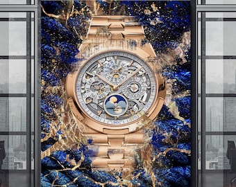 Vacheron Constantin Overseas IV - Leinwanddruck, Wanddrucke, Gerahmte Wandkunst, Leinwanddruck, Uhr Kunst, extra große Wandkunst