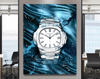 Patek Philippe Nautilus XIV - Lyxigt klockkonstverk, Canvastavlor, Modern väggkonst, Klockposter, Anpassade canvastavlor, Klockkonst