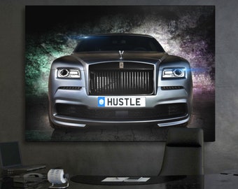 ROLLS ROYCE STATUE CAR MODERN DESIGN BOX CANVAS PRINT WALL ART PICTURE PHOTO
