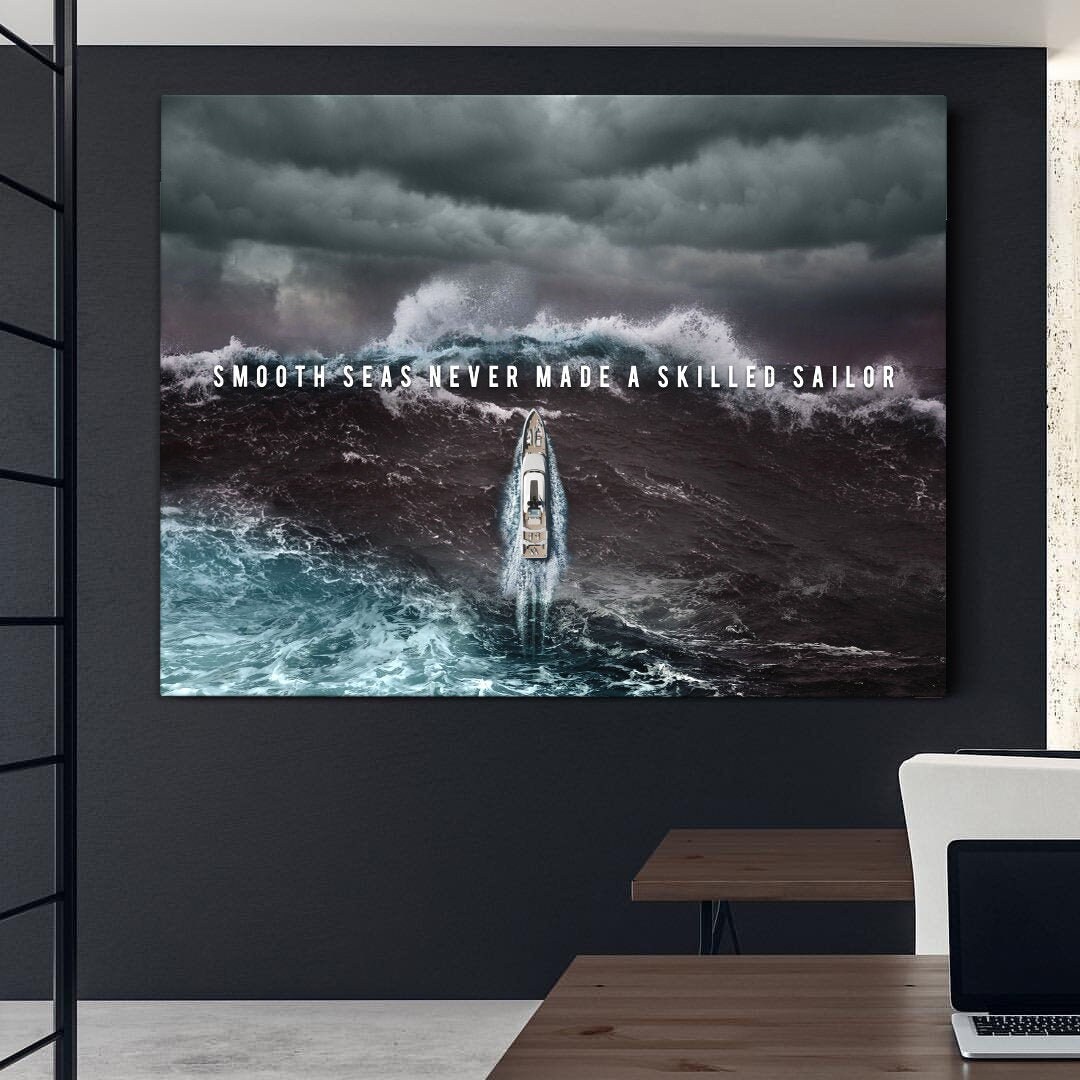 Inspirational Wall Art Smooth Seas Never Made A Skilled Etsy