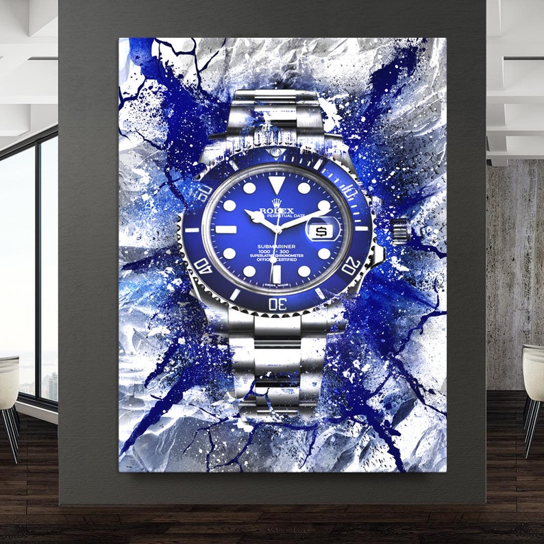 Rolex Submariner Canvas Art Printable Wall Art Large Wall Etsy