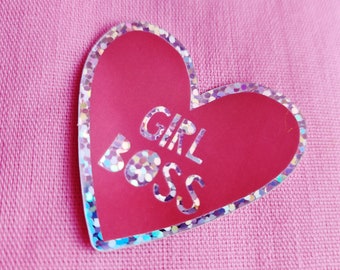 GIRL BOSS sparkly sticker