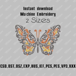 Butterfly Embroidery Design, Beautiful Decoration, Machine Embroidery Design, Digital Embroidery, Instant Download