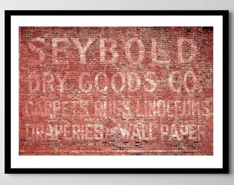 Seybold Dry Goods Ghost Sign / Old Advertisement - Framed - Ready-to-Hang - Multiple Sizes