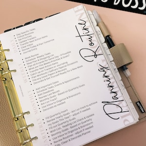 Planning Routine Dashboard | Lady Boss Planner Organization | Laminated suitable for all Agendas GM MM PM A5 Hobonichi Bujo or Hp discbound