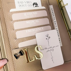 Set van 3 Planner Informatie Journaling Cards Rose Beige Planners Medical Hobonichi, A5, GM, MM Personal, Moterm Pocket Agenda, binder