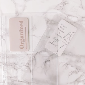 Portatarjetas de bolsillo A5 para planificador, transparente y esmerilado, tarjetas de diario A5, GM, agenda, carpeta de anillas
