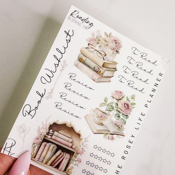 PLANNER STICKERS | Reading in Spring Vi | Read Tea Planner Deco stickers | Gm Mm | A5 A6 B6 Personal Pocket | HP Half Letter Mini &Classic