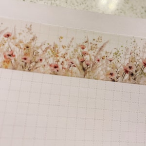 WASHI TAPE Frühling Gras und Blumen 10 m x 2 cm | Goldfolie | Planner Tape |